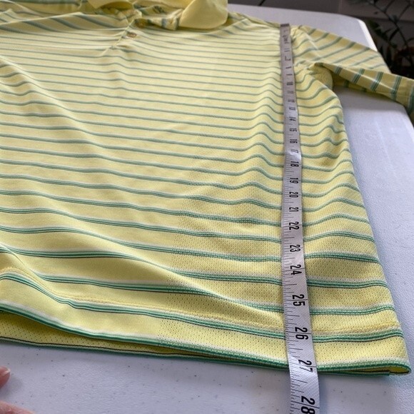 Nike Dry Fit Stripe Polo Shirt Short Sleeve Air Flow Mesh Breathable Wick Golf - Picture 14 of 15